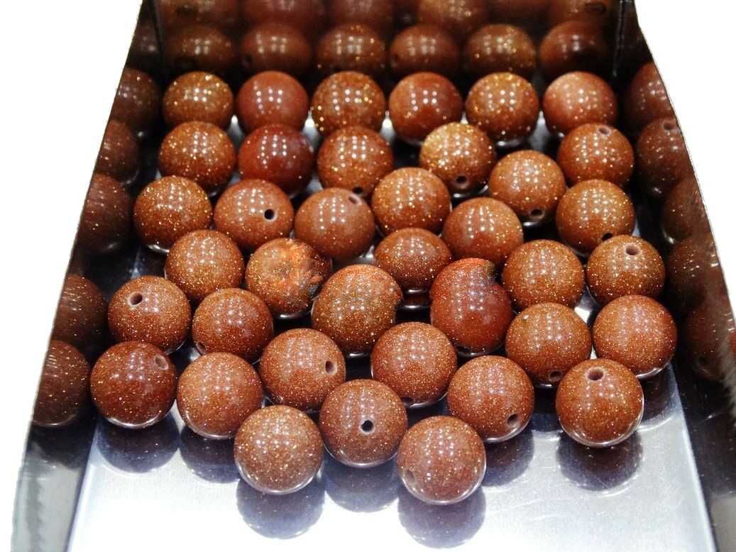 Gold Sand gemstone bead 20/pkg - Providence silver gold jewelry usa