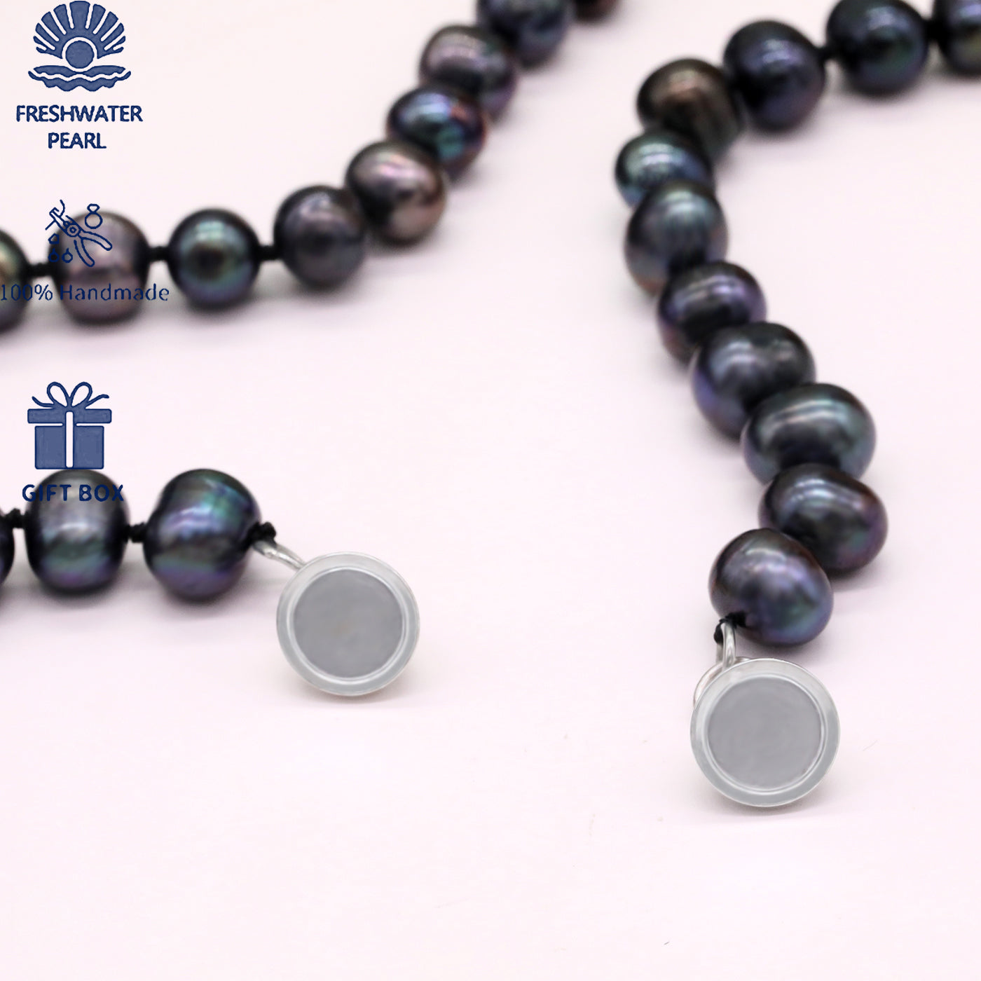 Classic Elegant Purple Colored Freshwater Pearl Necklace with Magnetic clapper Luxury Handmade 20.8inch long Freshwater Pearl necklace Fashion jewelry for men and women, with gift box, ideal holiday gift【XL-2412purple-02】