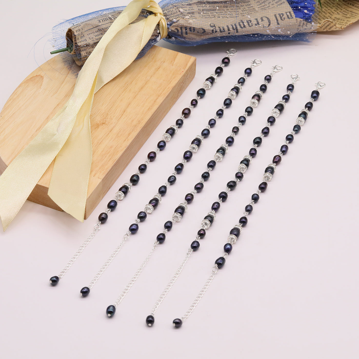 Elegant Purple Natural Freshwater Pearl Bracelet 100% handmade Freshwater Pearl bracelet Fashion jewelry gift, unisex freshwater pearl bracelet, perfect for Valentine's Day 【NK-SL2501purple-03】