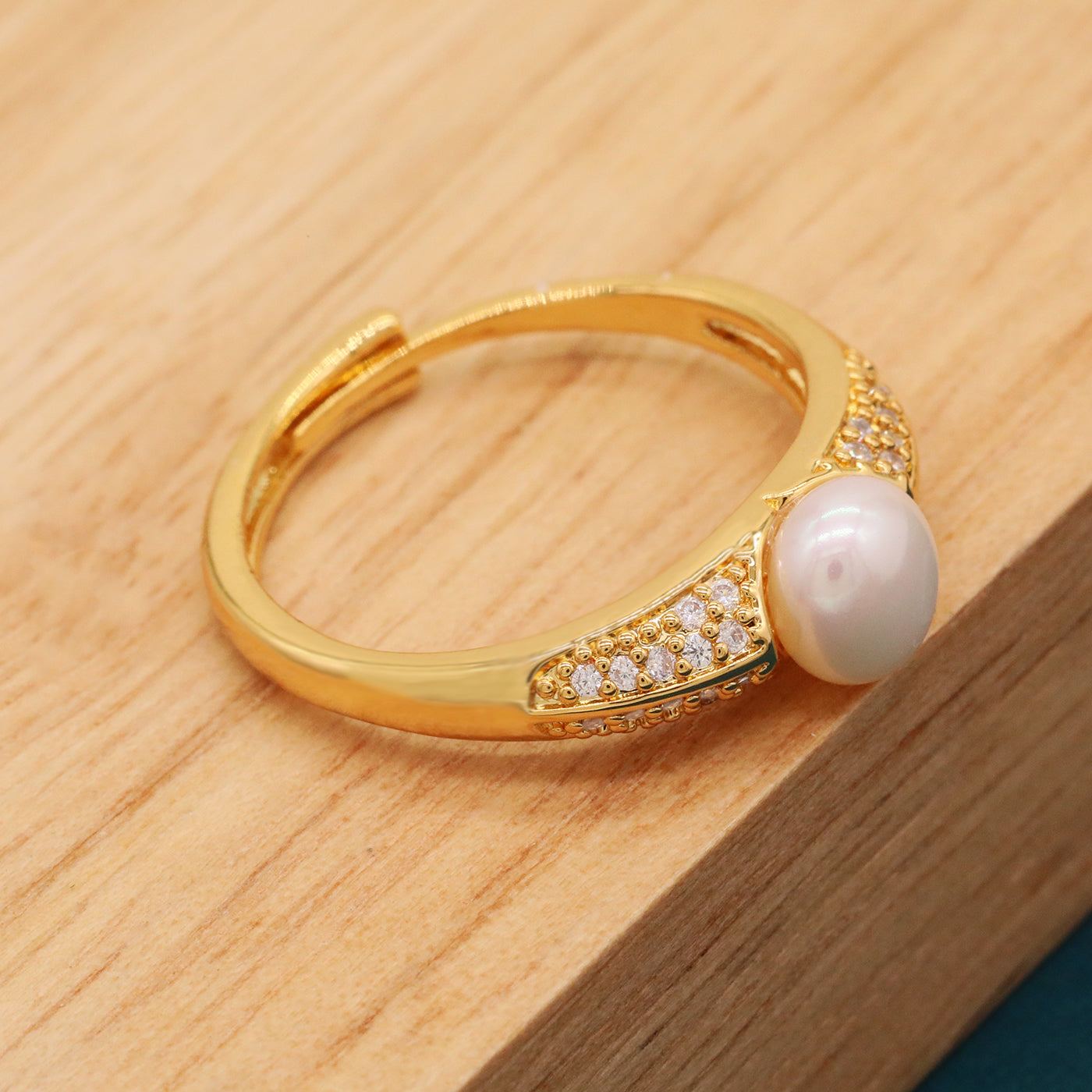 A 6-7mm Fresh water pearl ring, elegant fresh Water pearl ring, handmade fresh water pearl jewelry gift, with gift box, suitable for everyday, wedding parties and festivals