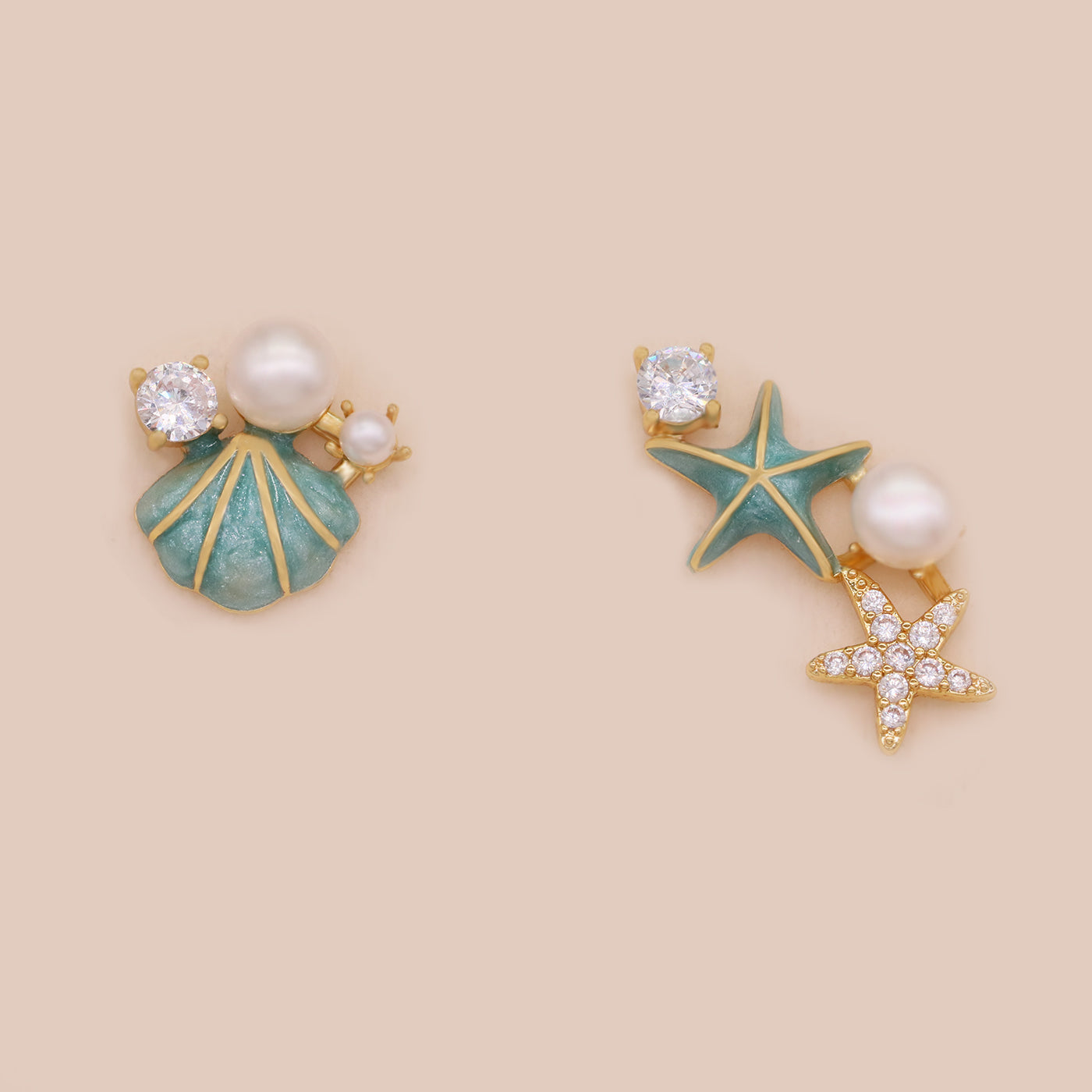 Elegant Starfish & Freshwater Pearl Stud Earrings - 925 Sterling Silvery, Perfect for Daily Wear & Special Occasions