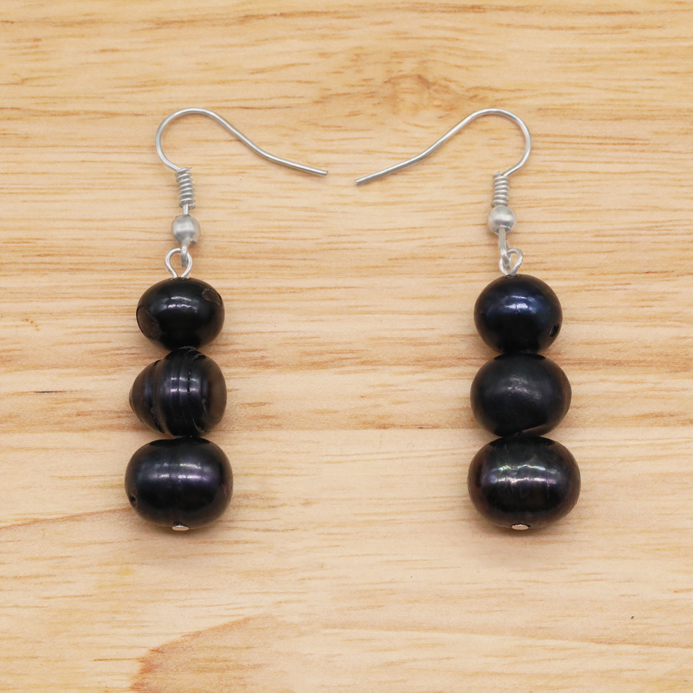 Elegant Freshwater Pearl Drop Earrings - Luxurious & Simple Design, Perfect for Weddings, Anniversaries, Christmas, Valentine's Day & Thanksgiving Gifts【NK-EH2501Black-01】