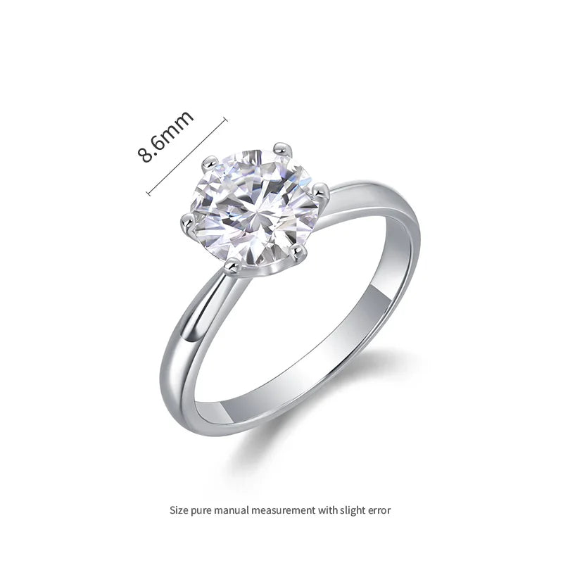 1ct Moissanite Ring Heart Star Fine Moissanite Rings S925 Sterling Silver Engagement Diamond Women Rings