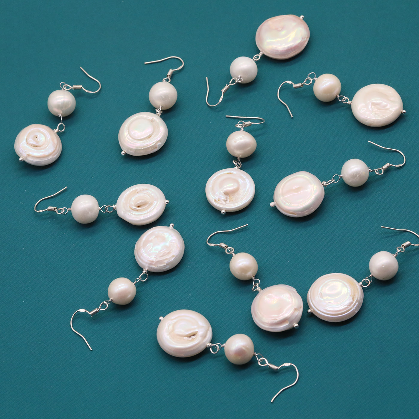 Baroque Fresh Water Pearl Earrings 18mm Fresh Water Pearl sparkling French earrings for everyday wear, festive occasions, anniversaries, birthdays, Christmas gifts, Valentine's Day gifts, random gift box style【EH-2501White-01】