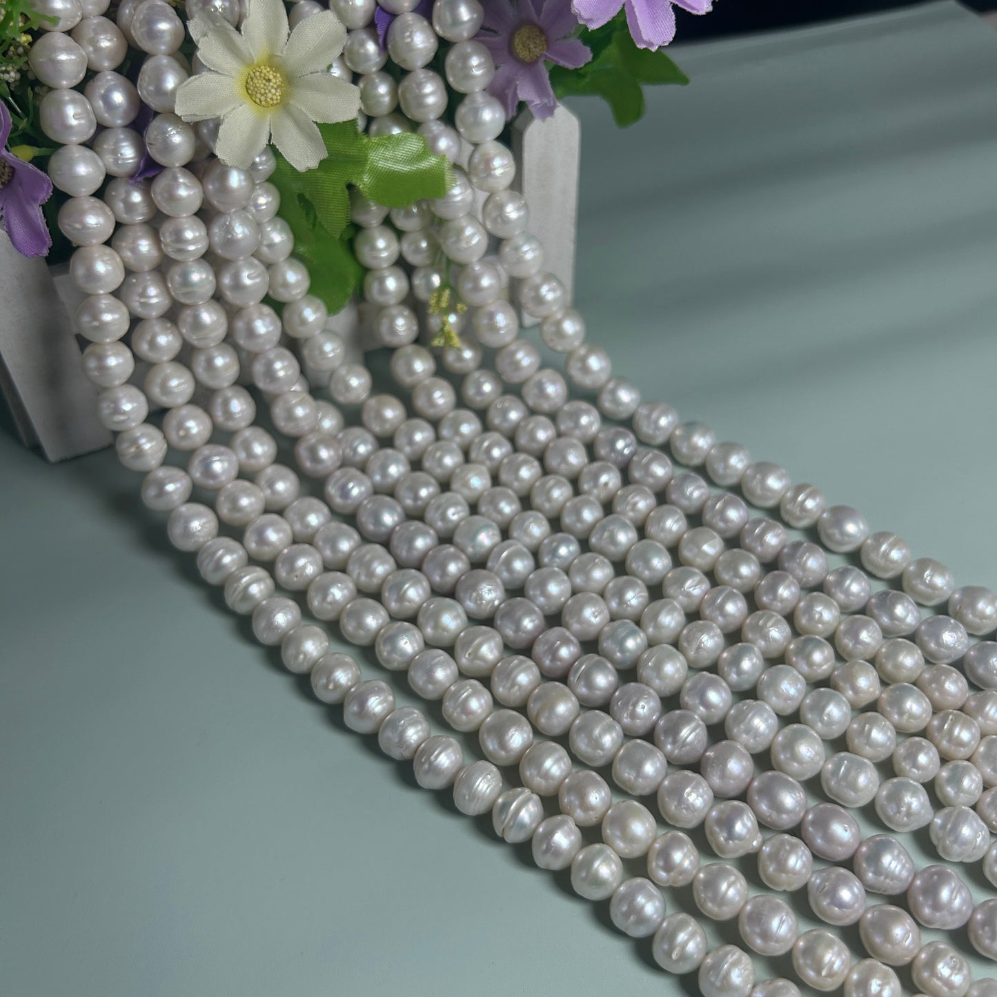 Elegant freshwater pearl necklace S925 silver, Baroque round pearls, vintage luxury, fashion accessories, June Birthstone, the perfect gift for everyday parties, Valentine's Day 【NK-XL2501-White-04】