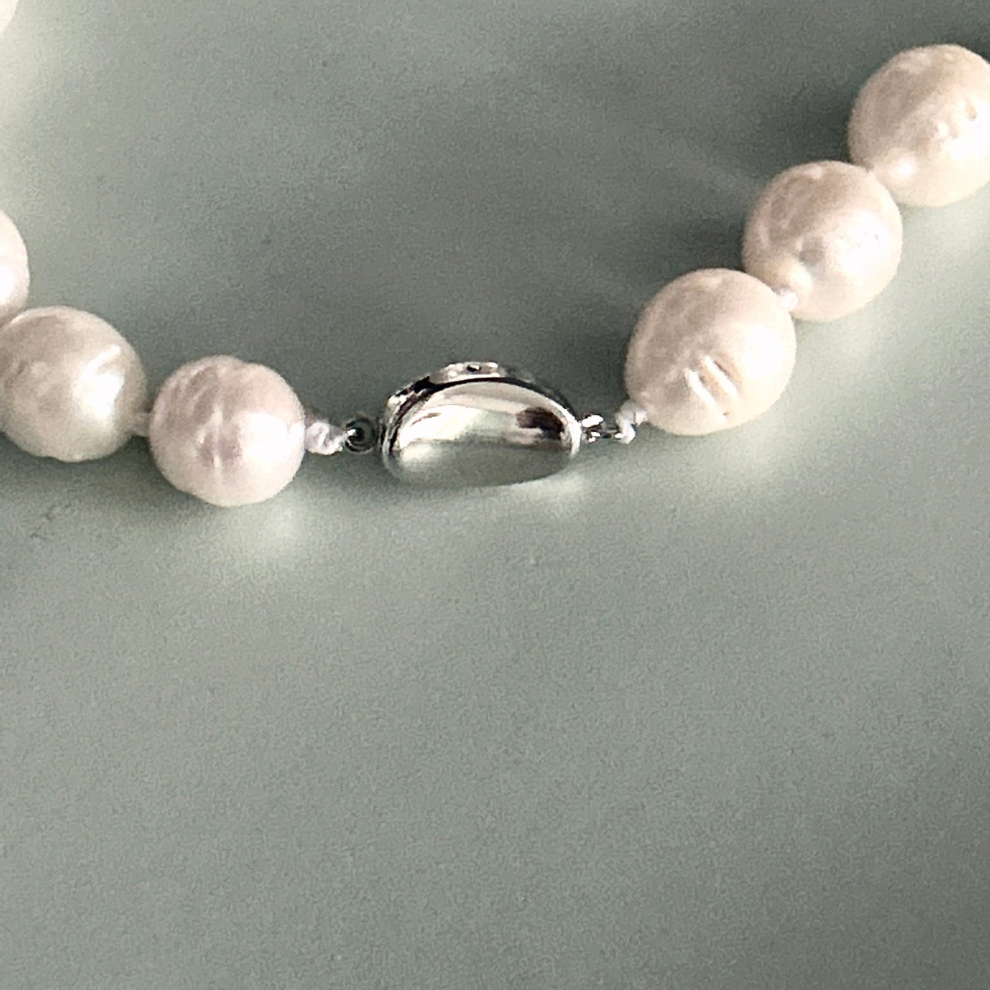 Elegant freshwater pearl necklace S925 silver, Baroque round pearls, vintage luxury, fashion accessories, June Birthstone, the perfect gift for everyday parties, Valentine's Day 【NK-XL2501-White-04】