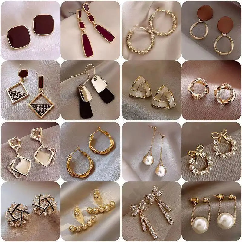 3 dozen assorted style sterling silver earring post dangles, hoops, studs, on cards