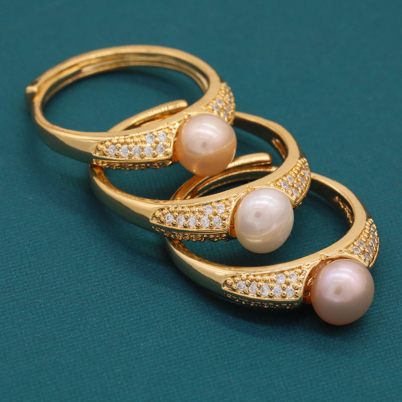 A 6-7mm Fresh water pearl ring, elegant fresh Water pearl ring, handmade fresh water pearl jewelry gift, with gift box, suitable for everyday, wedding parties and festivals