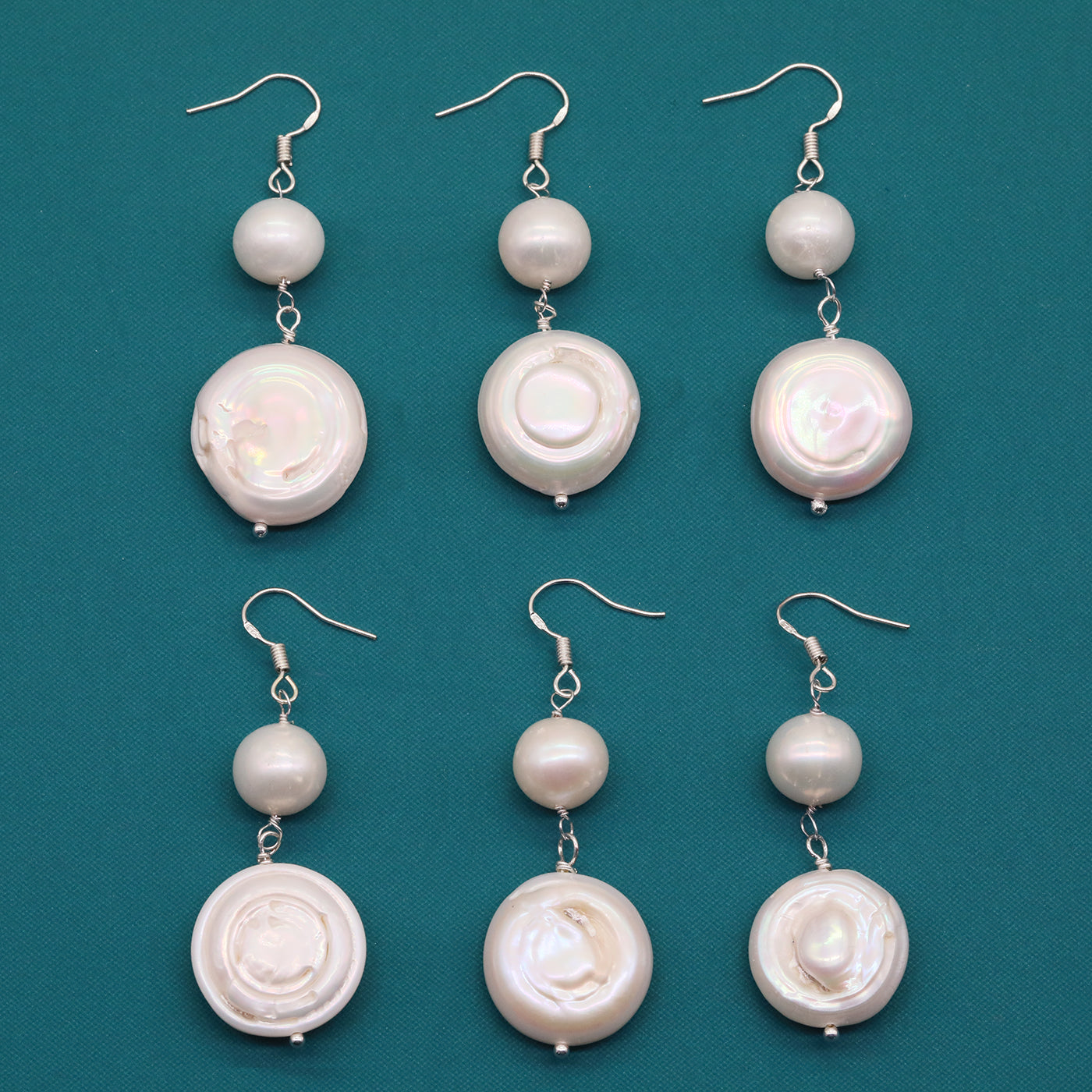 Baroque Fresh Water Pearl Earrings 18mm Fresh Water Pearl sparkling French earrings for everyday wear, festive occasions, anniversaries, birthdays, Christmas gifts, Valentine's Day gifts, random gift box style【EH-2501White-01】