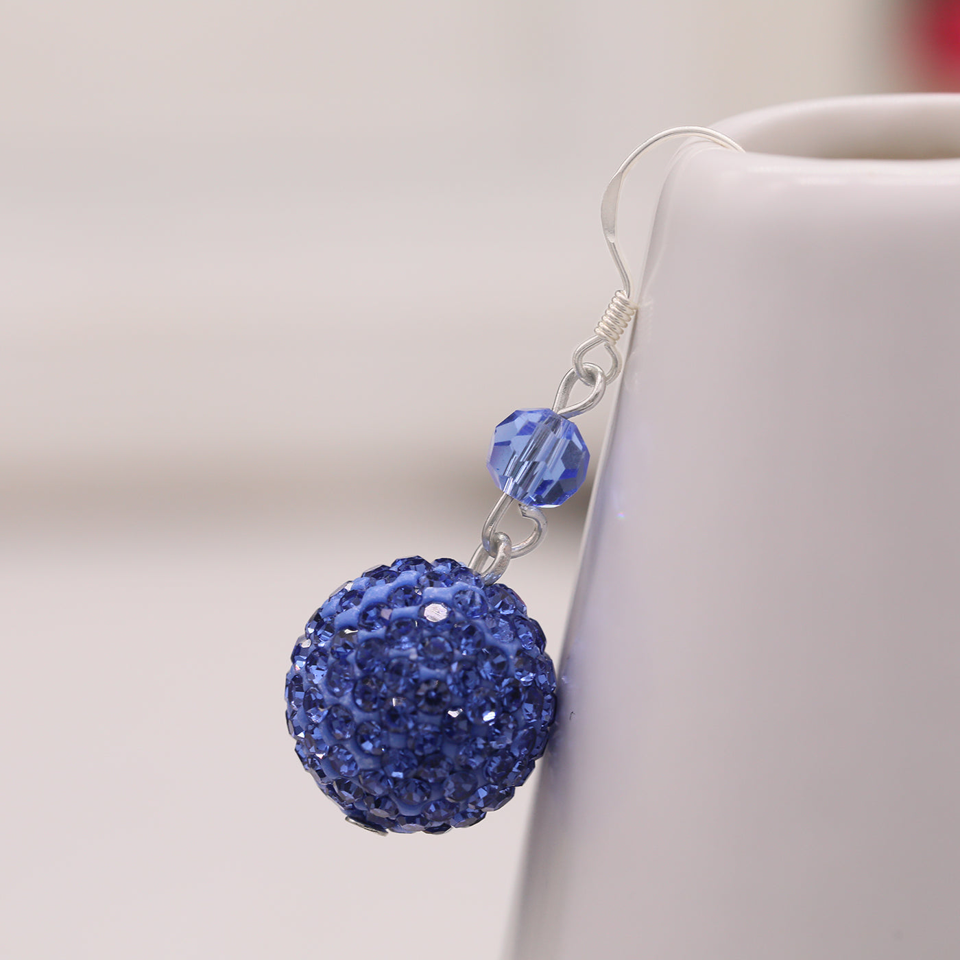 Elegant 925 Sterling Silvery Ball Dangle Earrings with Sparkling Rhinestones - Perfect for Weddings, Parties & Everyday Glam