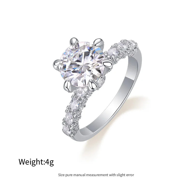 1ct Moissanite Ring Heart Star Fine Moissanite Rings S925 Sterling Silver Engagement Diamond Women Rings