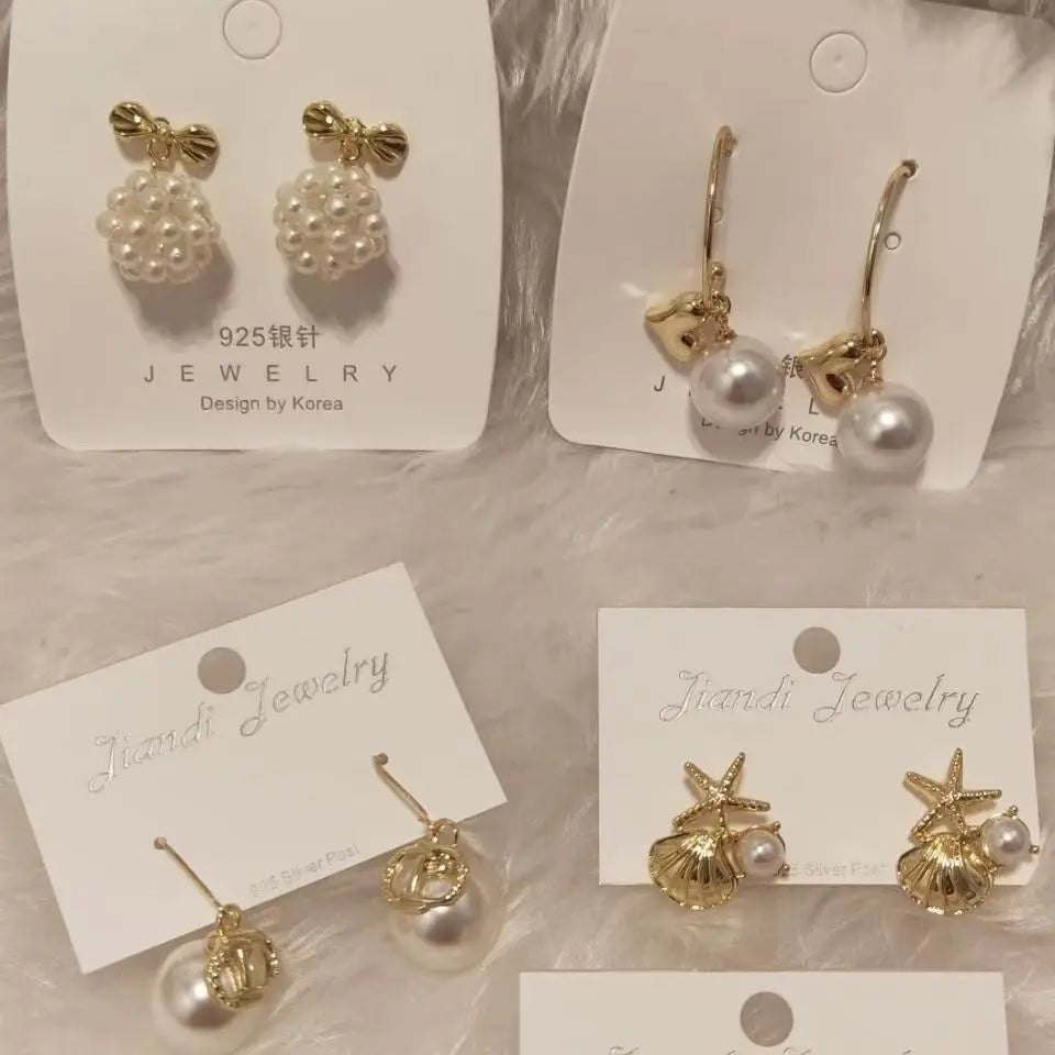 3 dozen assorted style sterling silver earring post dangles, hoops, studs, on cards