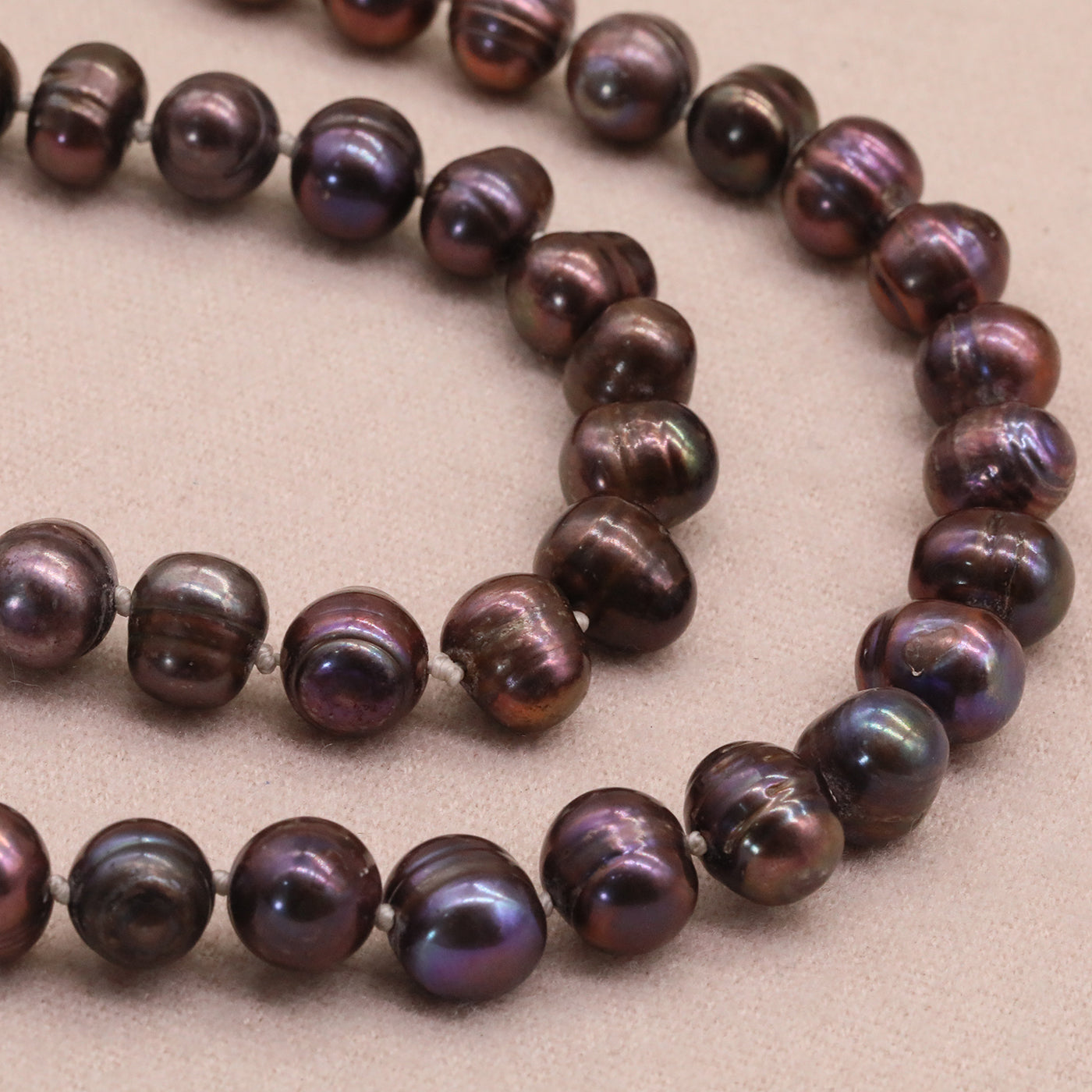 Vintage Boho Freshwater Pearl Necklace with 925 Silver Clasp, June Birthstone Elegant Jewelry, No Plating, Ideal for Gifts – Versatile Accessory for Parties【NK-XL2501Brown-01】