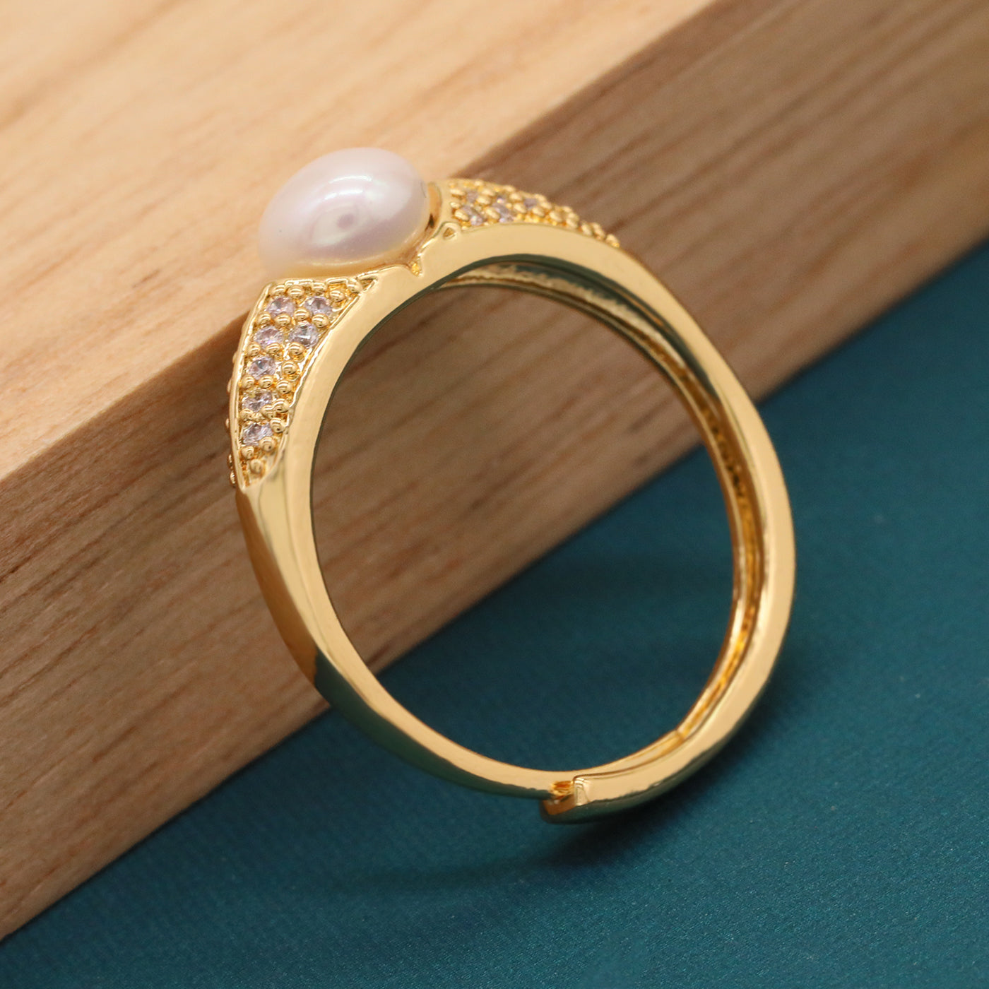A 6-7mm Fresh water pearl ring, elegant fresh Water pearl ring, handmade fresh water pearl jewelry gift, with gift box, suitable for everyday, wedding parties and festivals