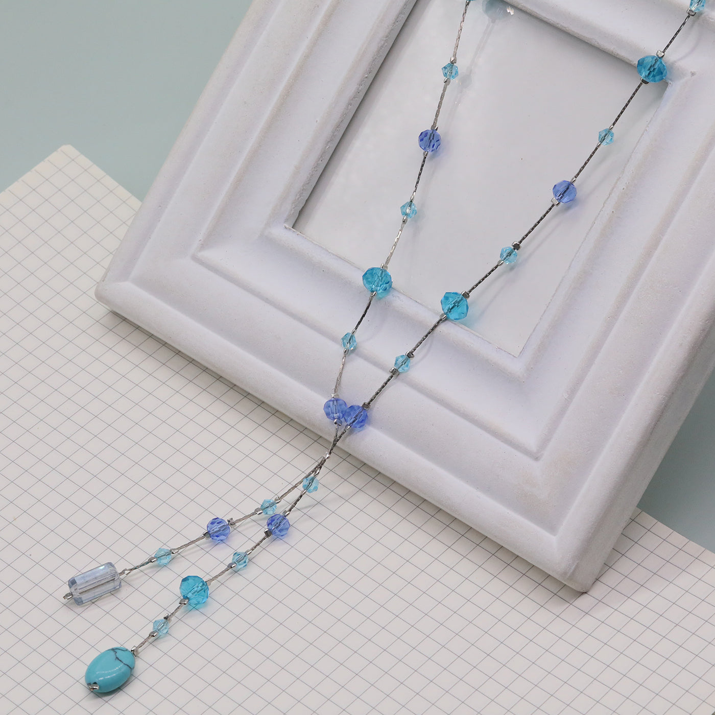 Bohemian Vintage Handcrafted Natural Stone and Crystal Bead Jewelry Set, Unique Boho Stone Necklace and Earrings, Unplated, Daily Wear & Gift, Suitable for All Seasons, Halloween Holiday Accessory