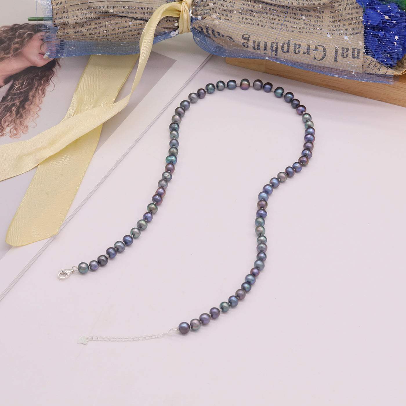 Elegant Handmade Freshwater Pearl Necklace in 925 Silvery - Perfect for Parties, Holidays & Gifts | Ideal for Women's Day, Mother's Day, Girlfriends & Friends