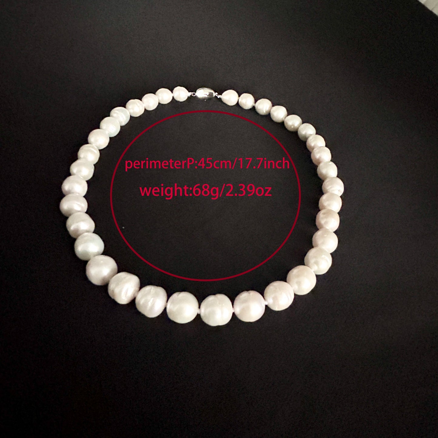 Elegant freshwater pearl necklace S925 silver, Baroque round pearls, vintage luxury, fashion accessories, June Birthstone, the perfect gift for everyday parties, Valentine's Day 【NK-XL2501-White-04】