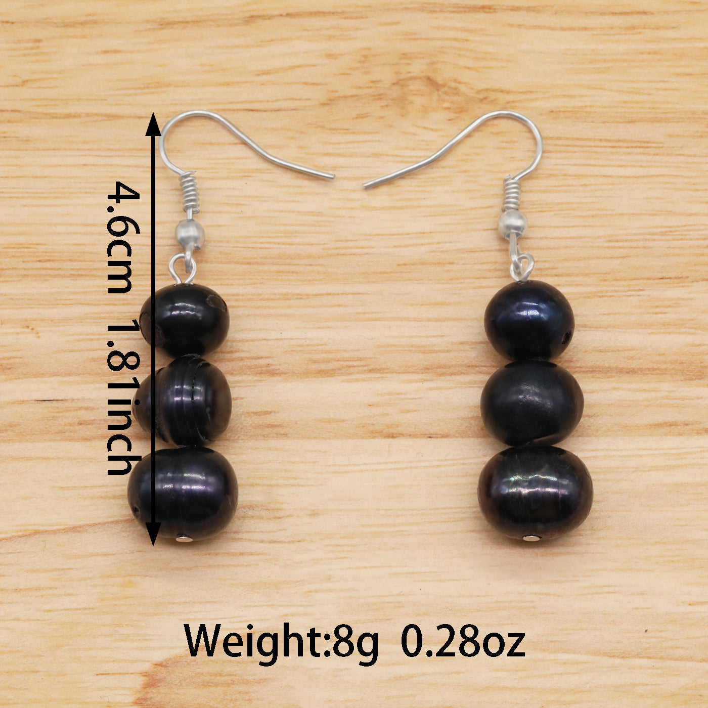 Elegant Freshwater Pearl Drop Earrings - Luxurious & Simple Design, Perfect for Weddings, Anniversaries, Christmas, Valentine's Day & Thanksgiving Gifts【NK-EH2501Black-01】