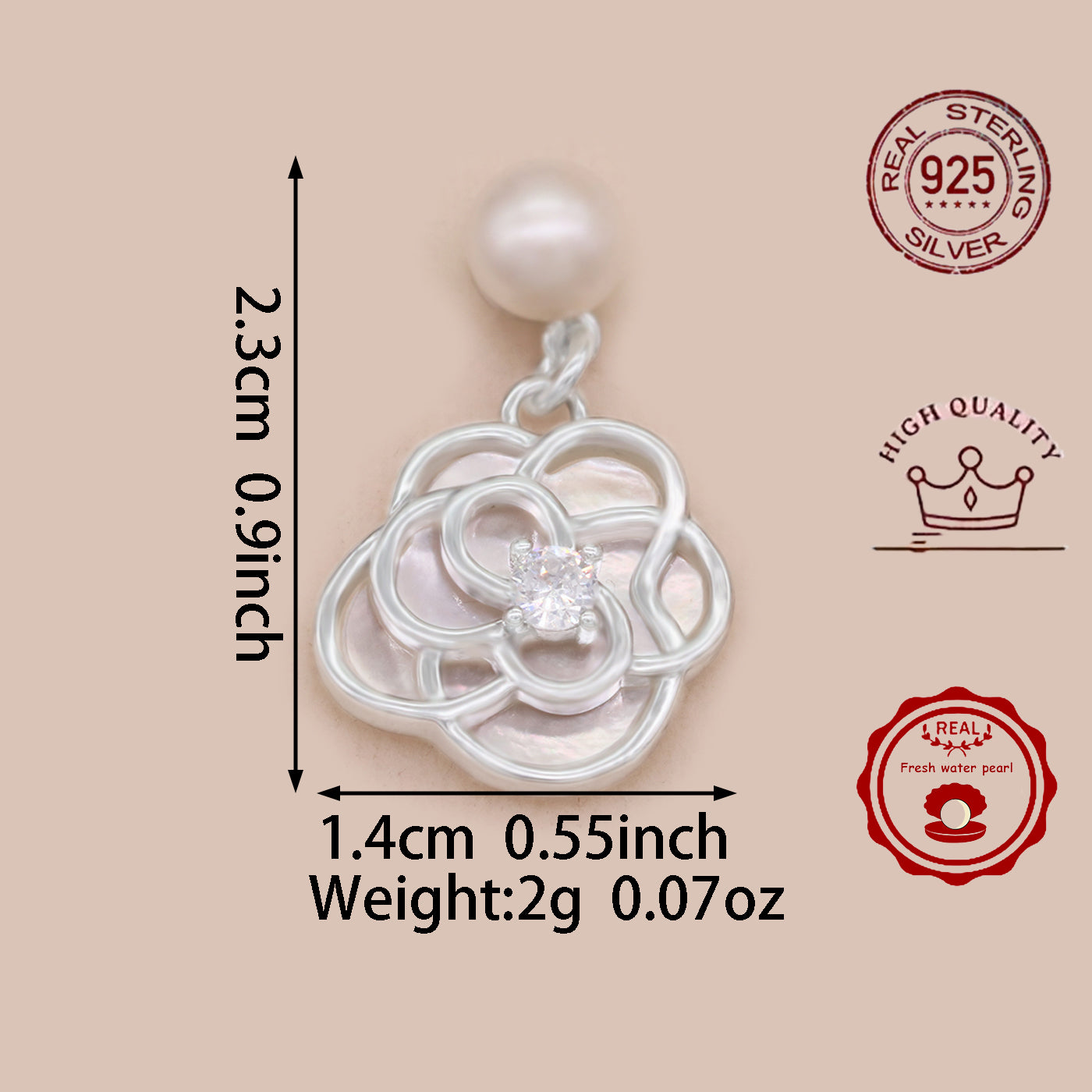 Elegant S925 Sterling Silvery & Freshwater Pearl Flower Stud Earrings - Luxurious Zirconia Accents, Perfect for Daily Wear & Special Occasions