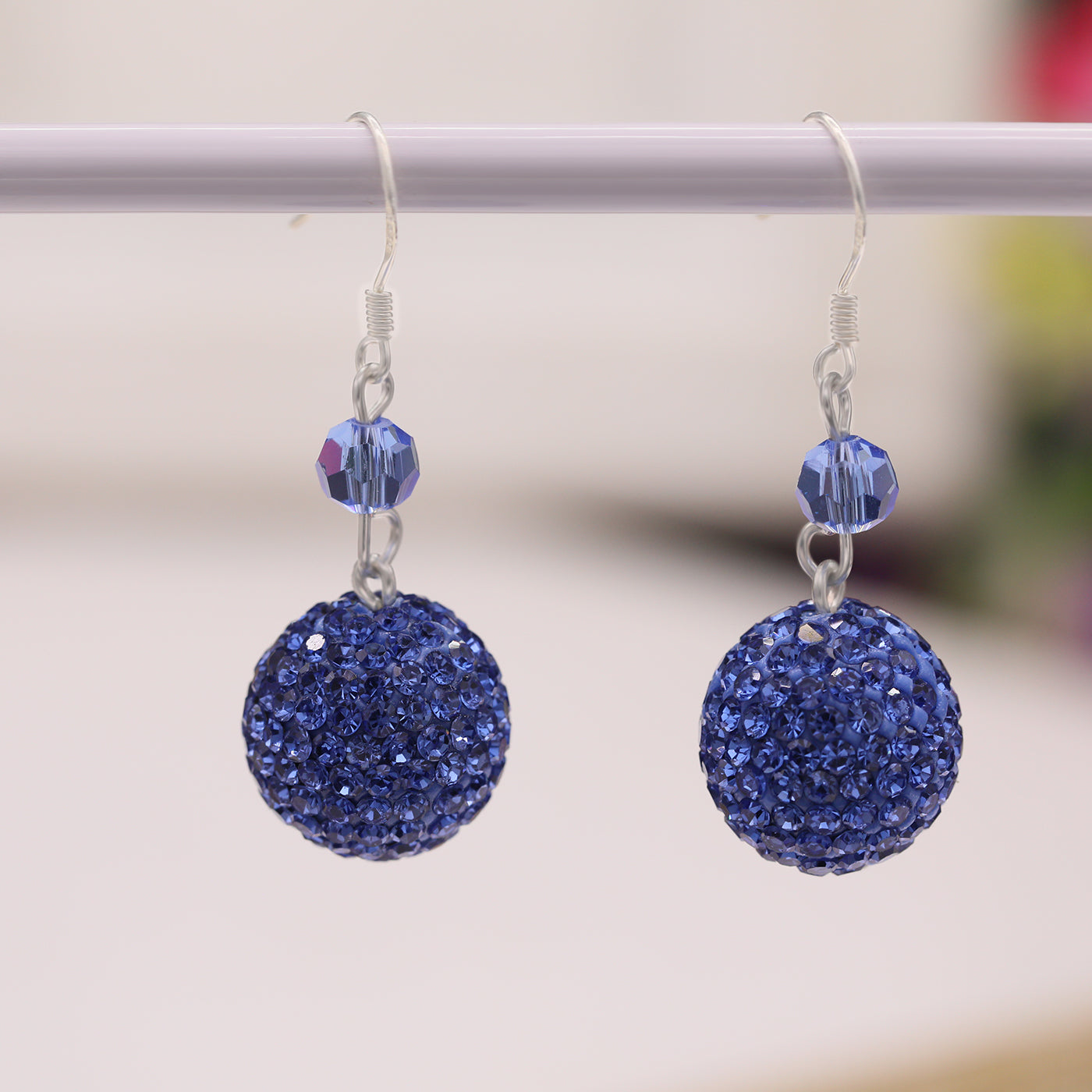 Elegant 925 Sterling Silvery Ball Dangle Earrings with Sparkling Rhinestones - Perfect for Weddings, Parties & Everyday Glam