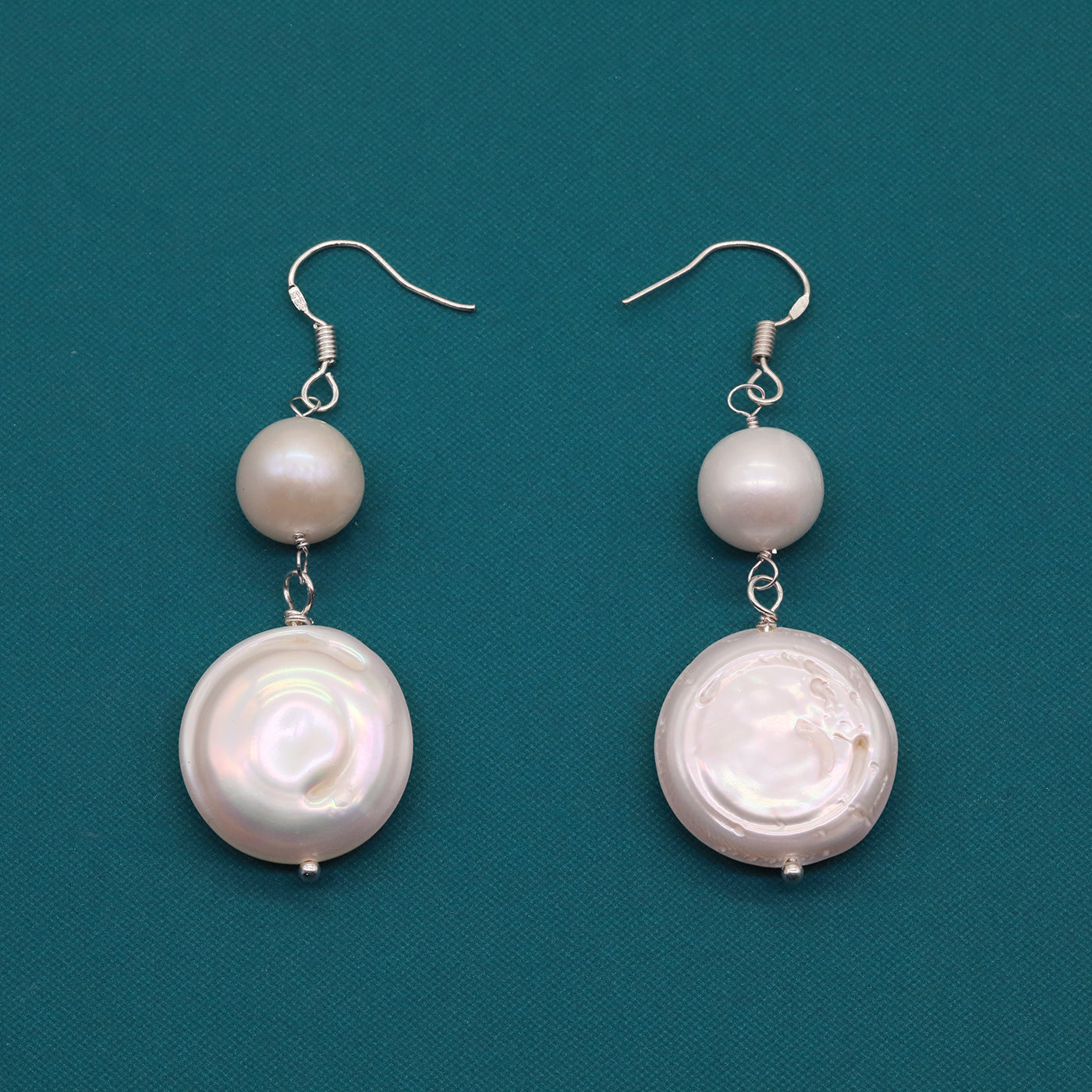 Baroque Fresh Water Pearl Earrings 18mm Fresh Water Pearl sparkling French earrings for everyday wear, festive occasions, anniversaries, birthdays, Christmas gifts, Valentine's Day gifts, random gift box style【EH-2501White-01】
