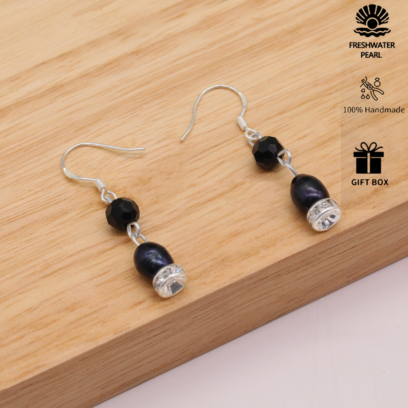An elegant 100% handmade natural freshwater pearl necklace earring set, ideal for Christmas, Valentine's Day holiday gifts, perfect for everyday, birthday parties and anniversaries【NK-XL2501Purple-03】