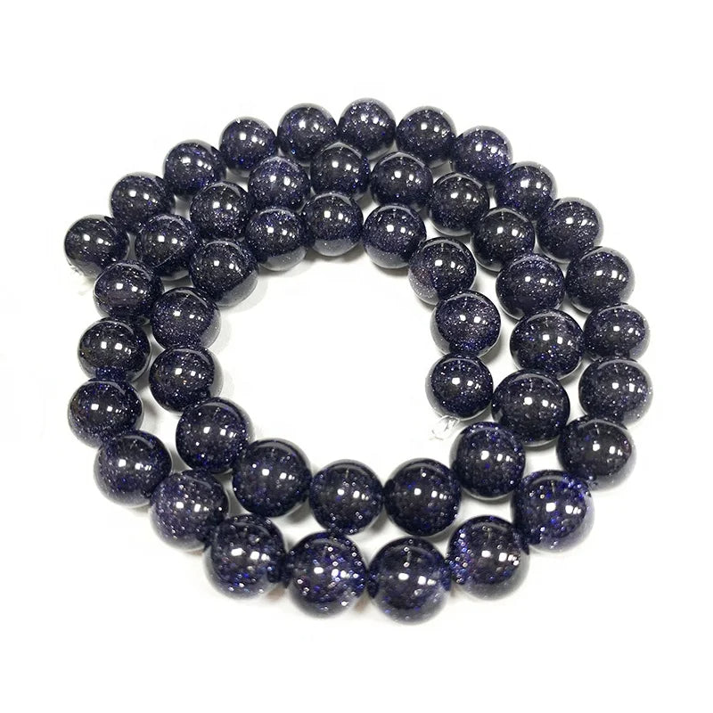 Wholesale Best Quality Blue Sandstone Round Stone Loose Beads for DIY Jewelry Making 6mm 8mm 10mm
