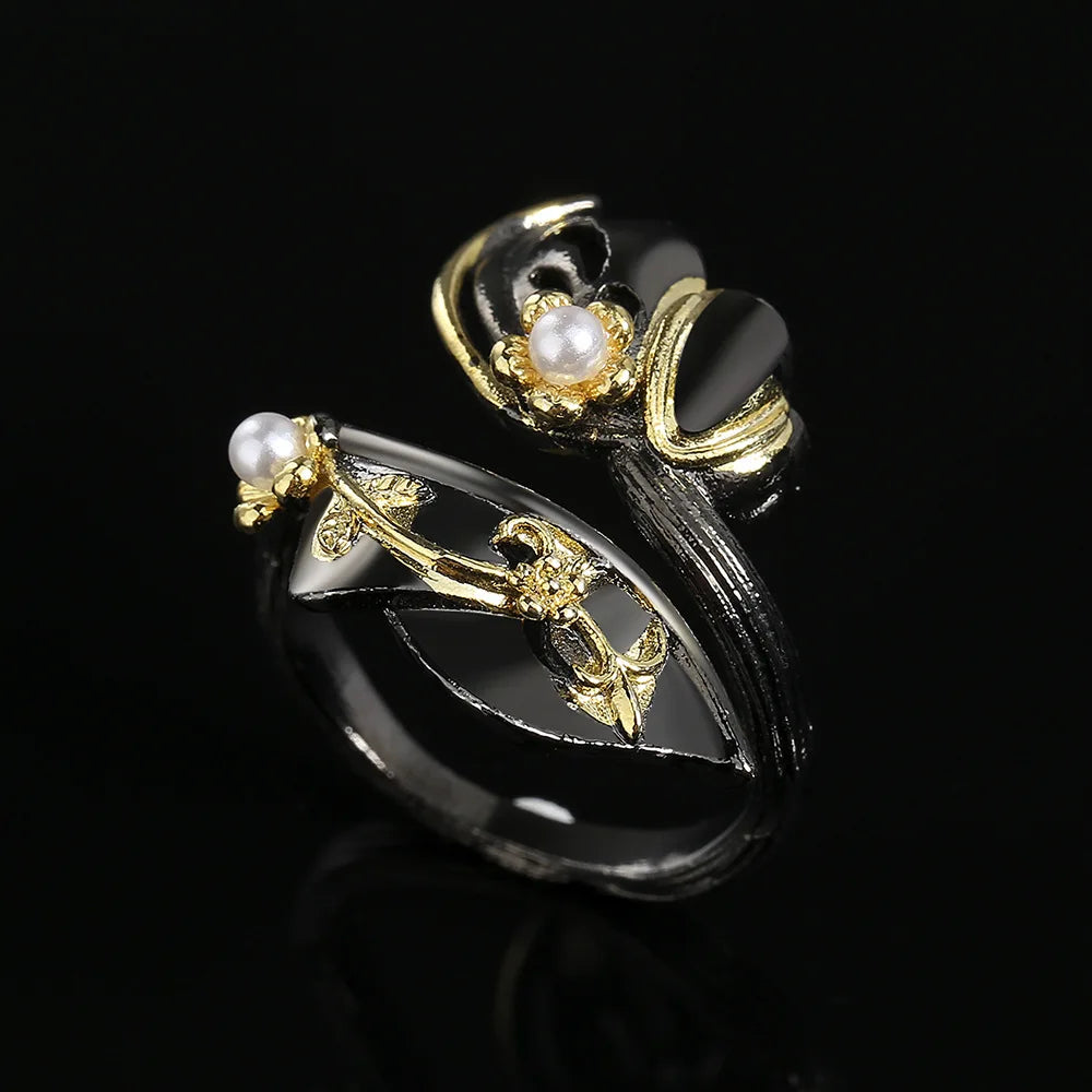 Nightfall Jewelry Collection - Leaf Flower Shape Women's Ring