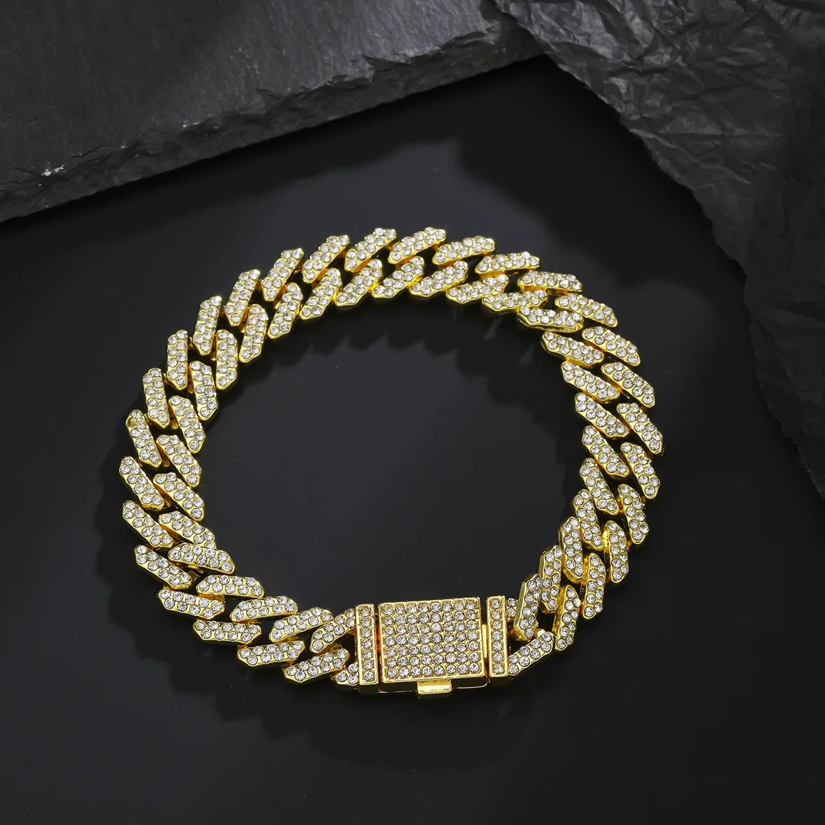 Wholesale 12mm Iced Cuban Link Chain Shiny Diamond necklaces and bracelets