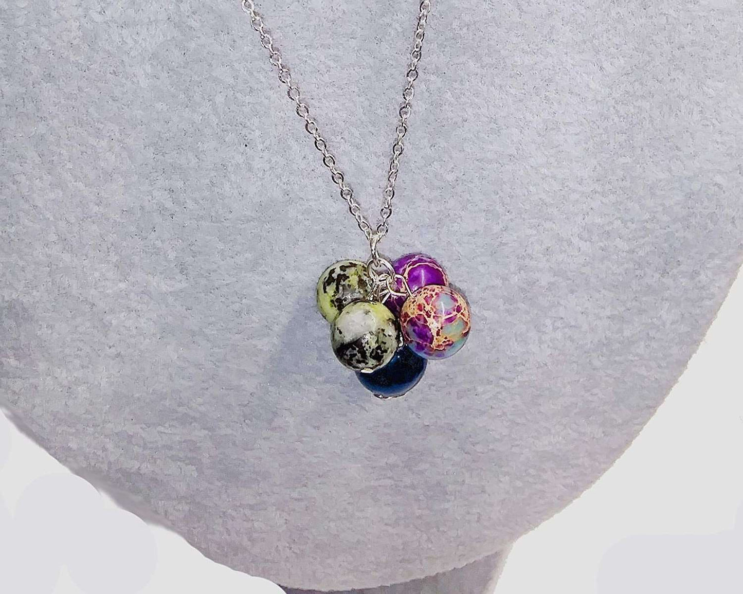 Jasper and Onyx sterling silver necklace