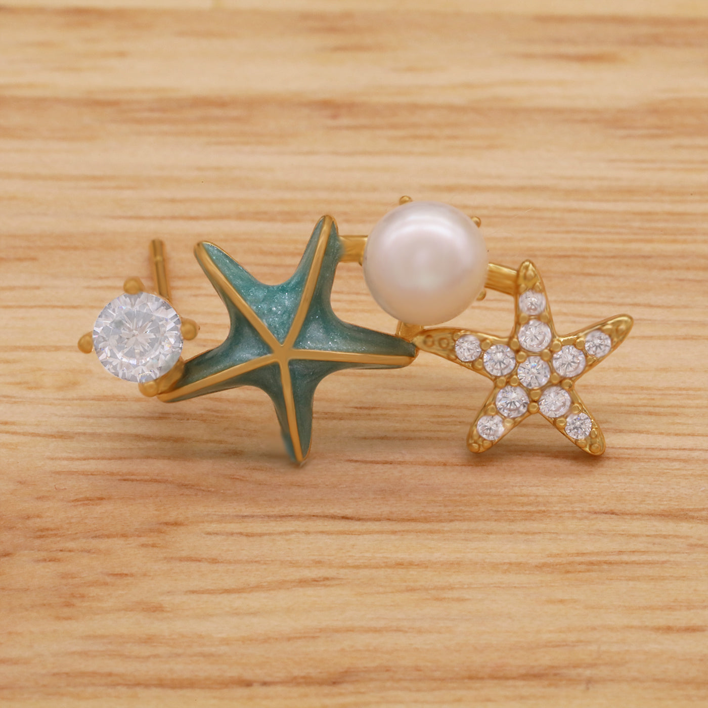 Elegant Starfish & Freshwater Pearl Stud Earrings - 925 Sterling Silvery, Perfect for Daily Wear & Special Occasions