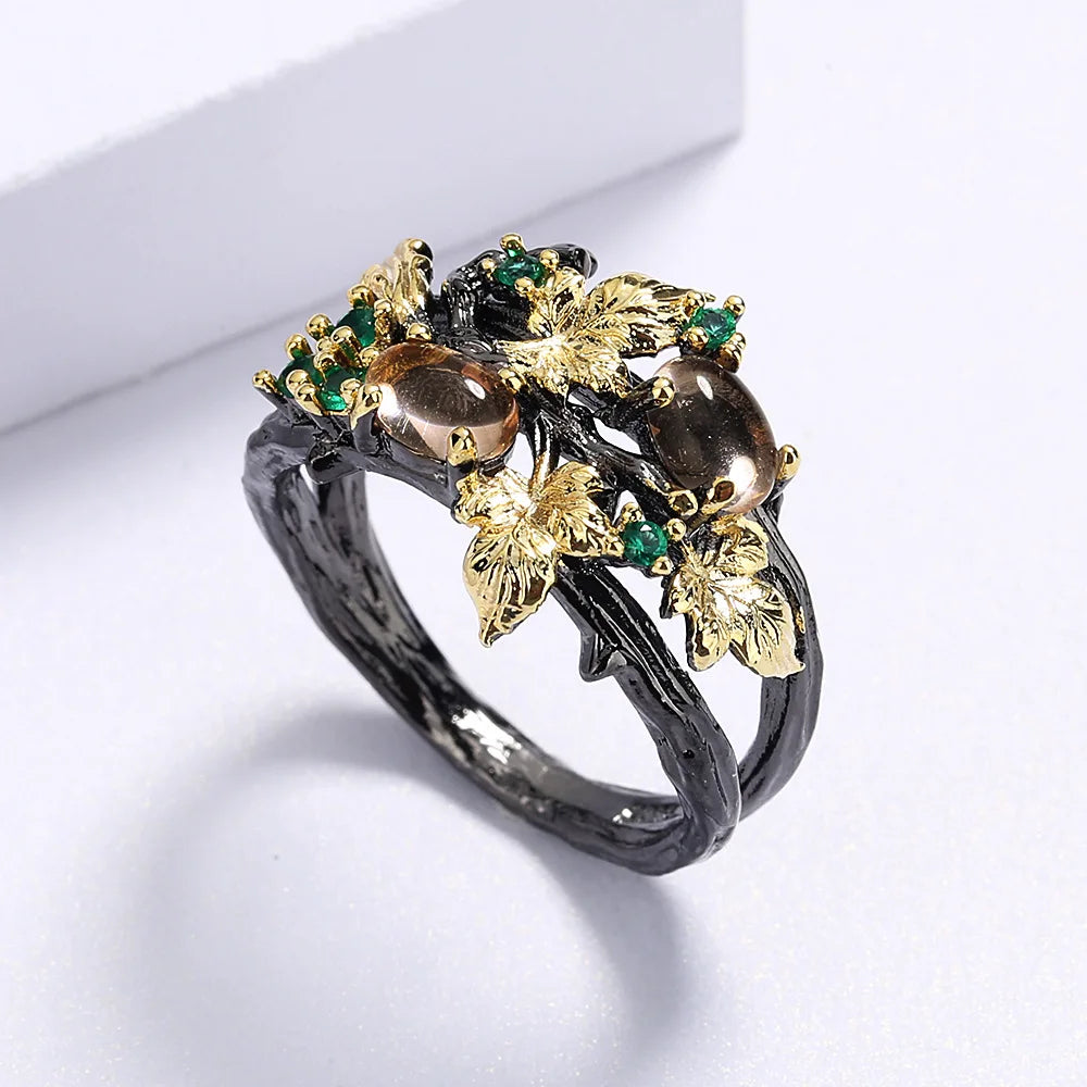 Nightfall Jewell Collection - Leaf Flower Shape Women's Ring