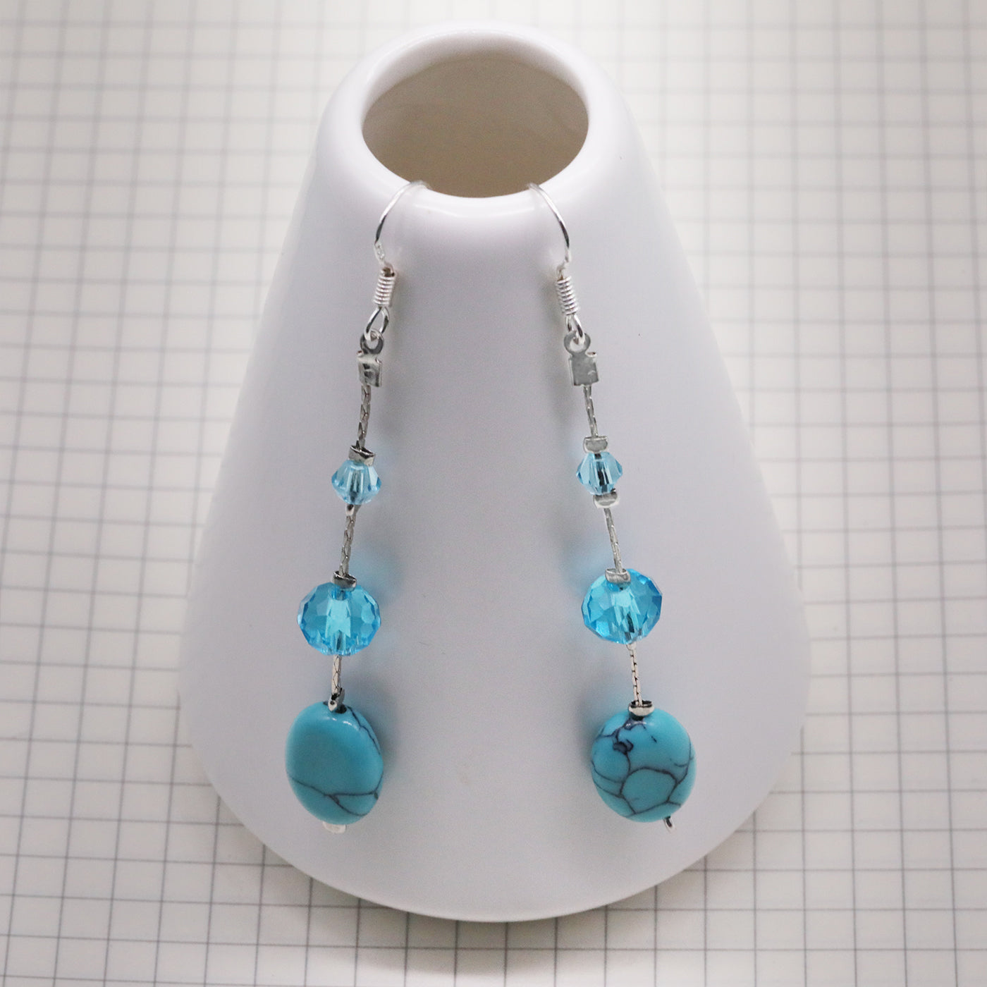 Bohemian Vintage Handcrafted Natural Stone and Crystal Bead Jewelry Set, Unique Boho Stone Necklace and Earrings, Unplated, Daily Wear & Gift, Suitable for All Seasons, Halloween Holiday Accessory