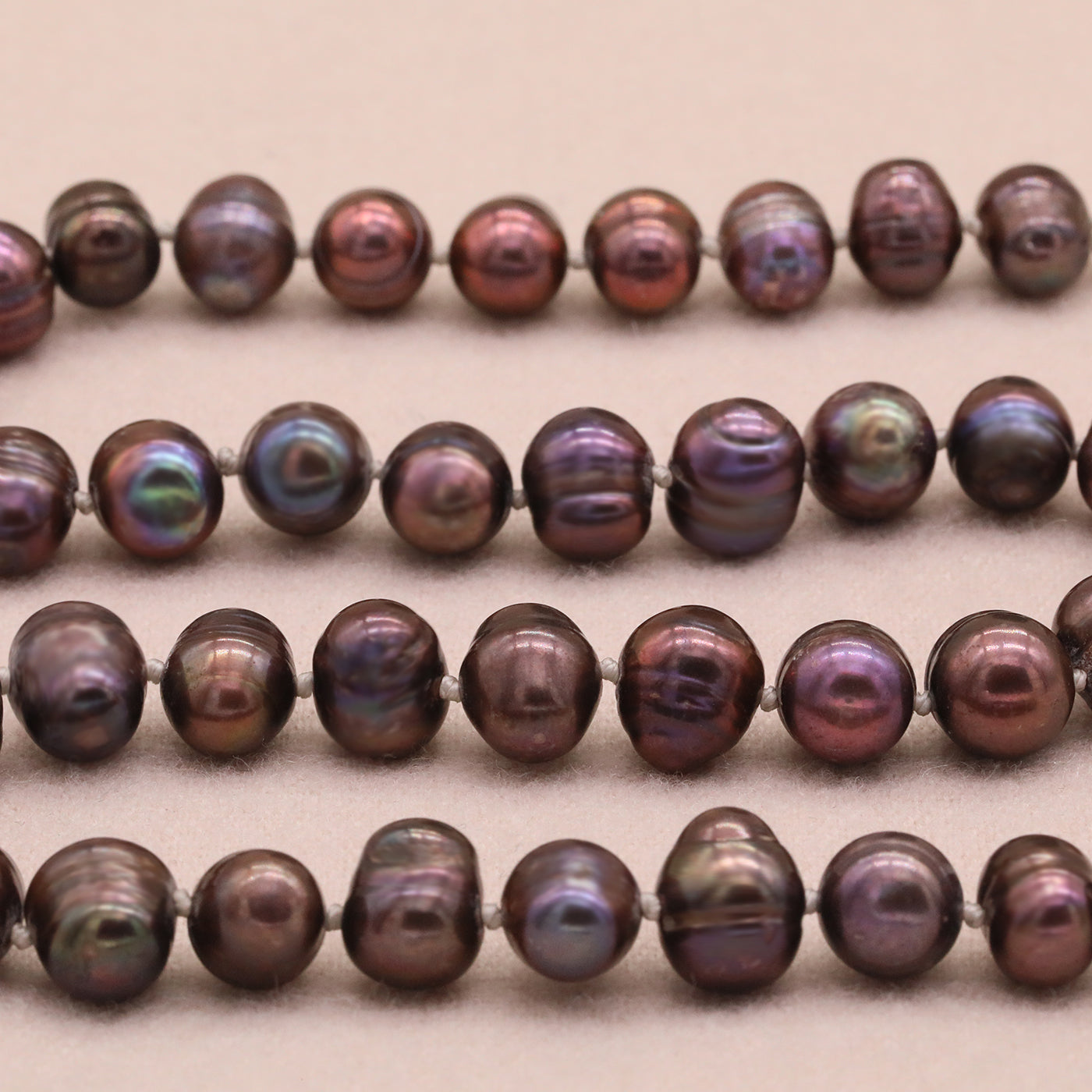 Vintage Boho Freshwater Pearl Necklace with 925 Silver Clasp, June Birthstone Elegant Jewelry, No Plating, Ideal for Gifts – Versatile Accessory for Parties【NK-XL2501Brown-01】
