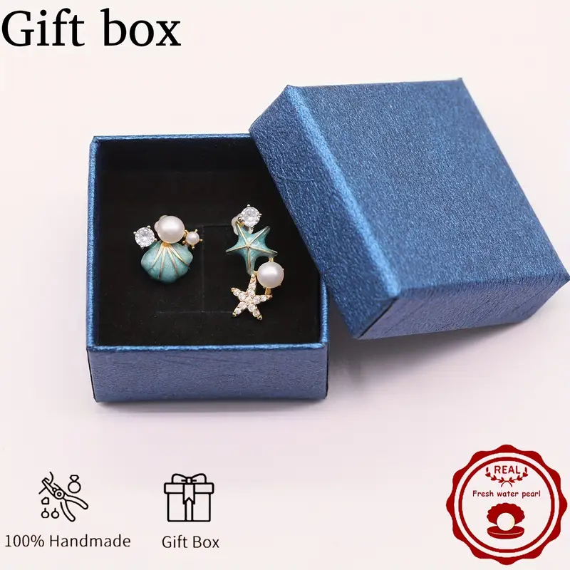 Elegant Starfish & Freshwater Pearl Stud Earrings - 925 Sterling Silvery, Perfect for Daily Wear & Special Occasions