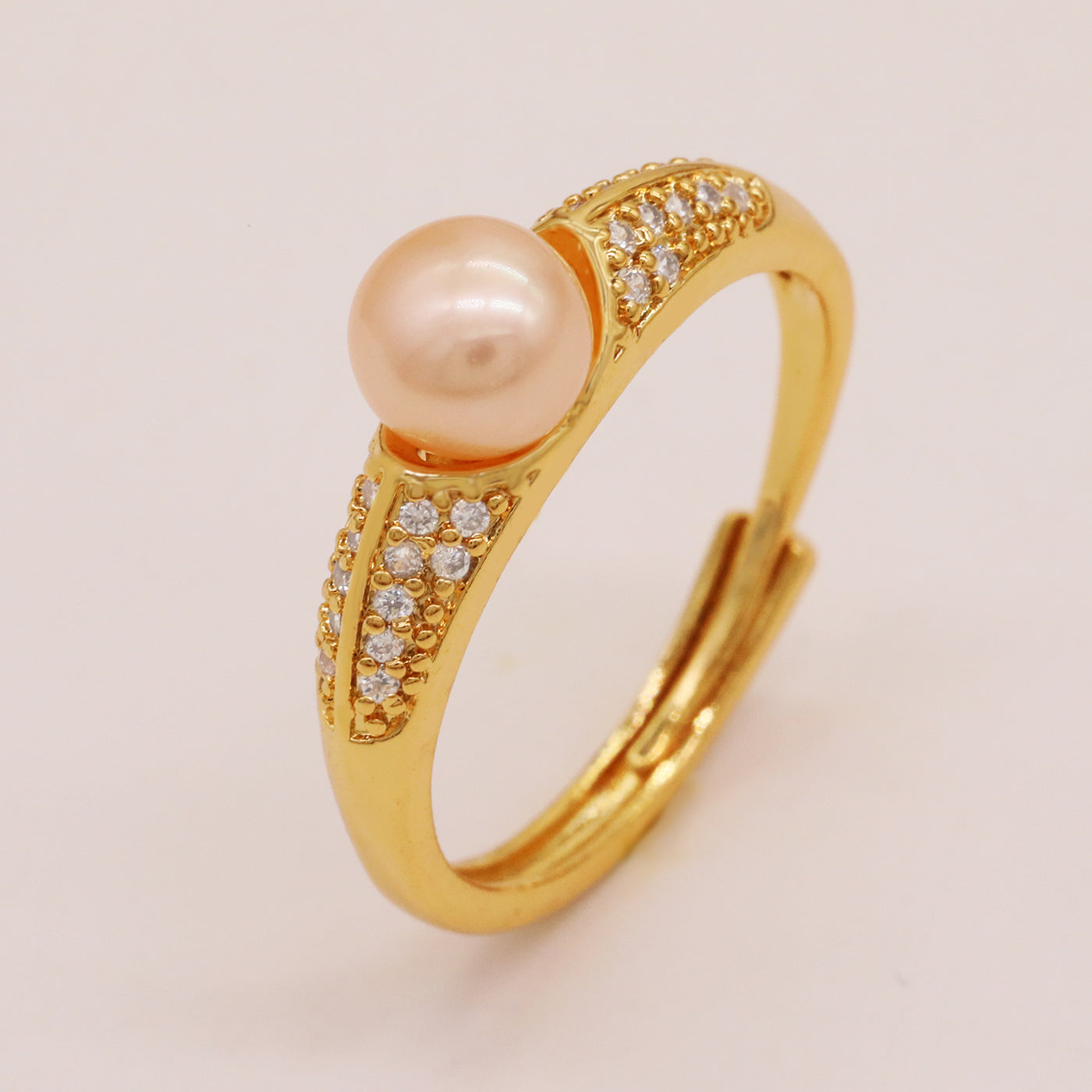 A 6-7mm Fresh water pearl ring, elegant fresh Water pearl ring, handmade fresh water pearl jewelry gift, with gift box, suitable for everyday, wedding parties and festivals