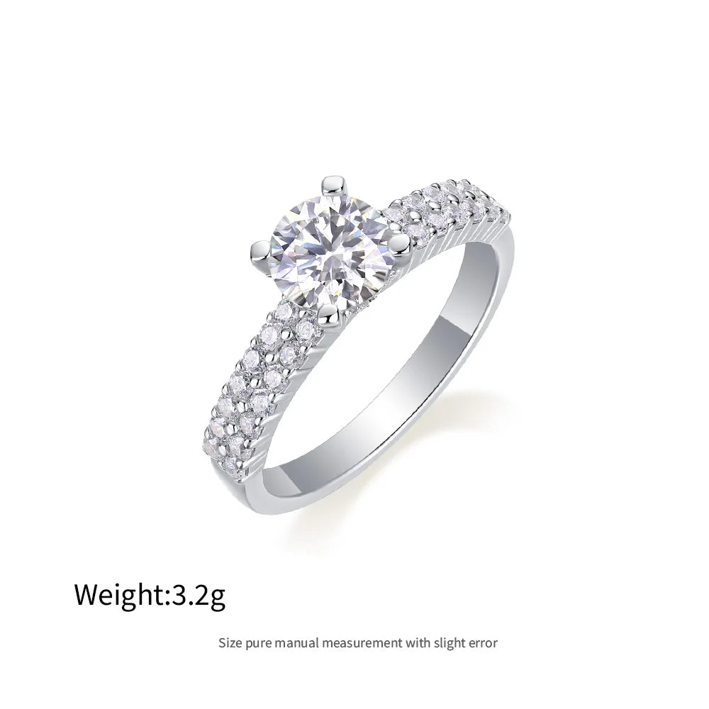 1ct Moissanite Ring Heart Star Fine Moissanite Rings S925 Sterling Silver Engagement Diamond Women Rings