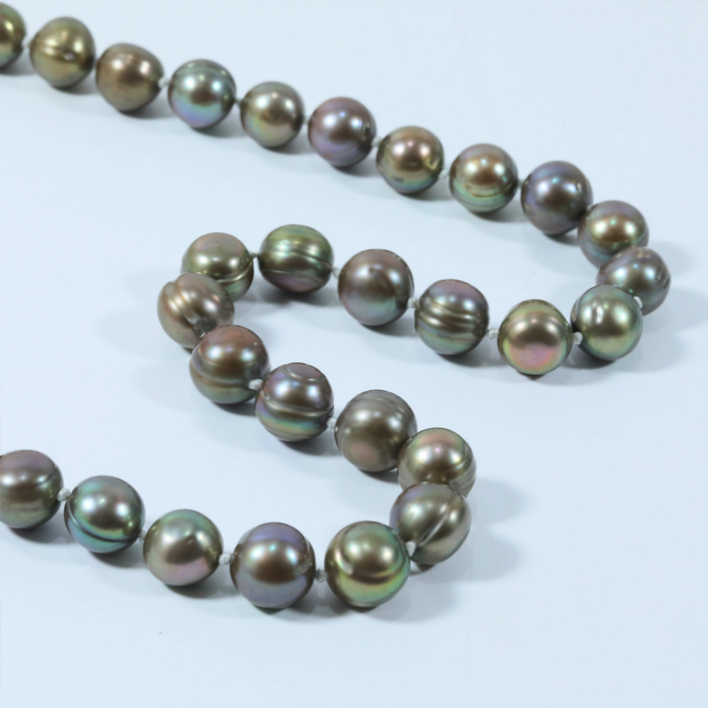 Authentic 10-11mm Brown Freshwater Pearl necklace 100% handmade 17.7inch long round freshwater Pearl necklace with diamond set gold flower buckle elegant Christmas, Valentine's Day gift