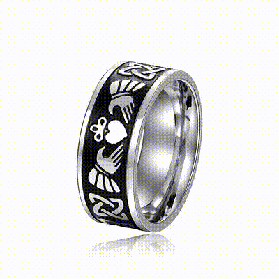 Video of Wholesale Stainless steel irish claddagh unisex ring