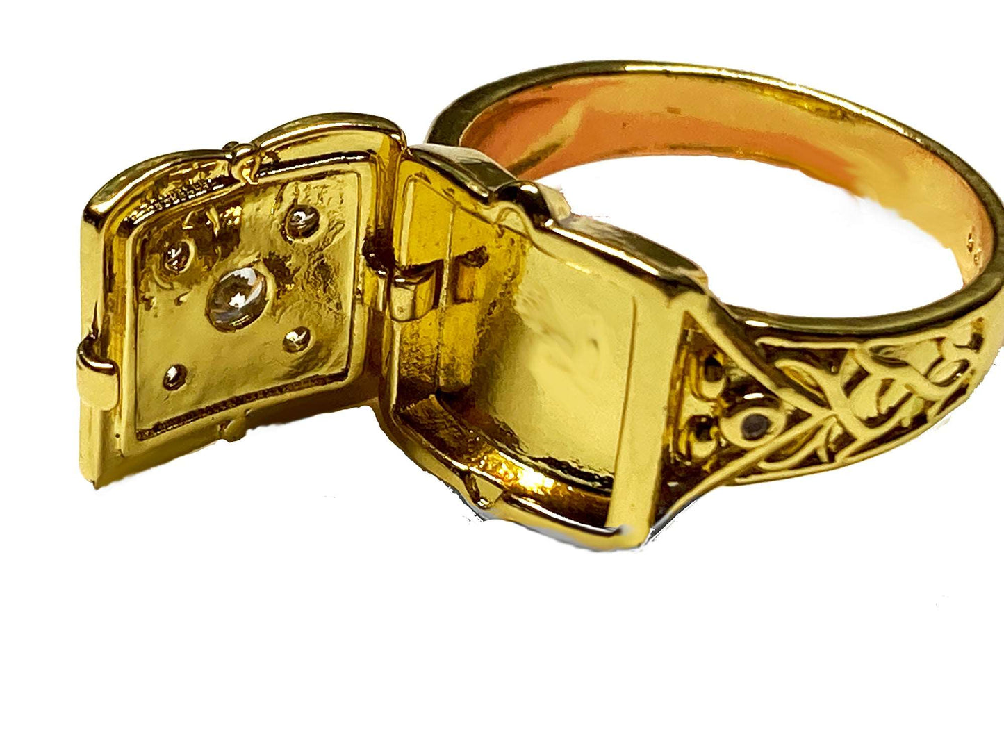 Unique Cross Open Cap Cuffic ring Small Secret Pattern Copper Rings - Providence silver gold jewelry usa