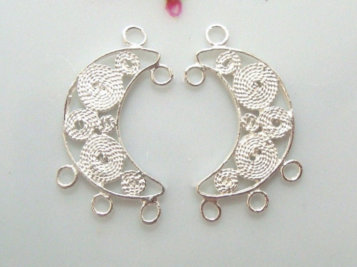 925 handmade scroll earring finding