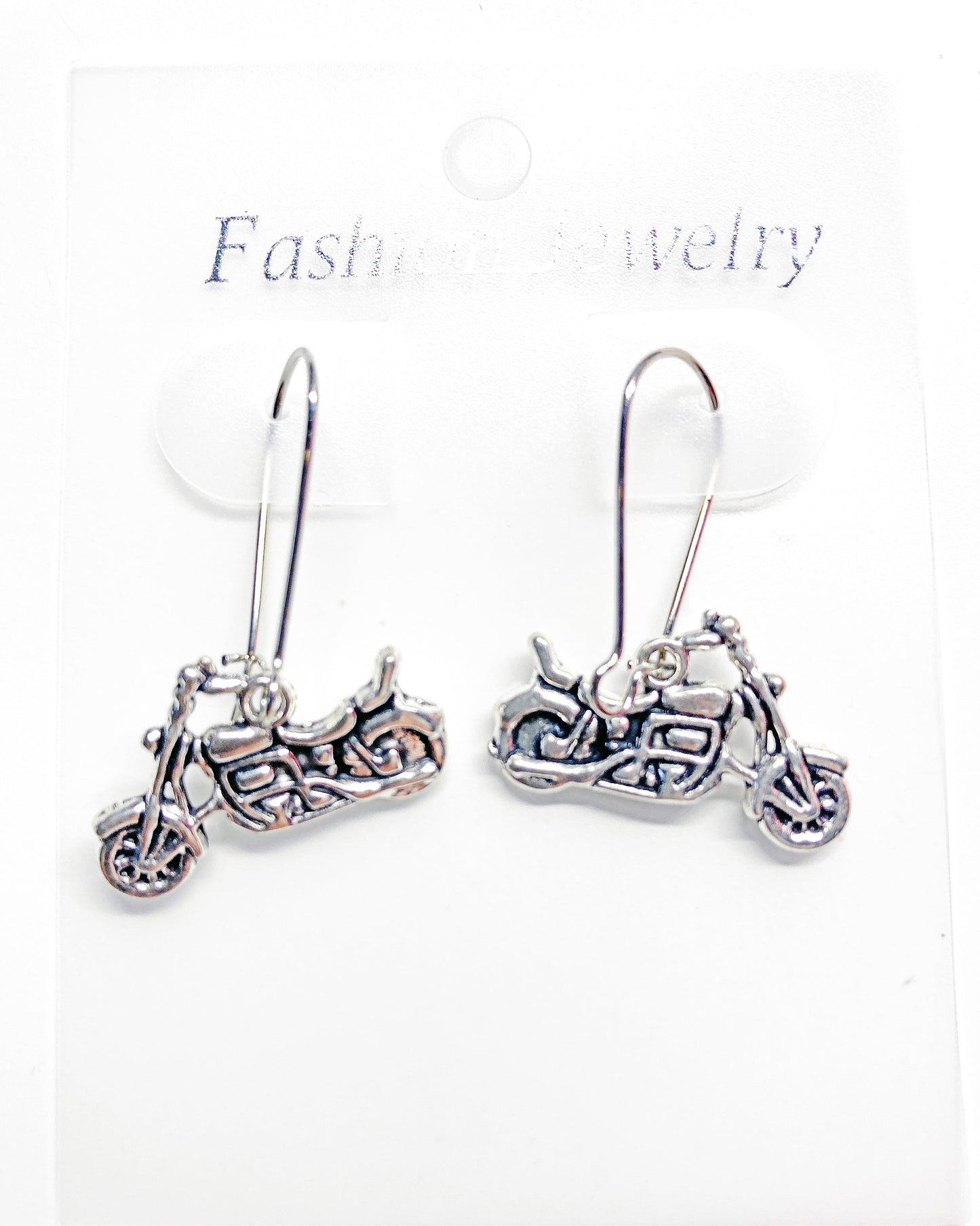 Motorcycle biker earring in antique silver