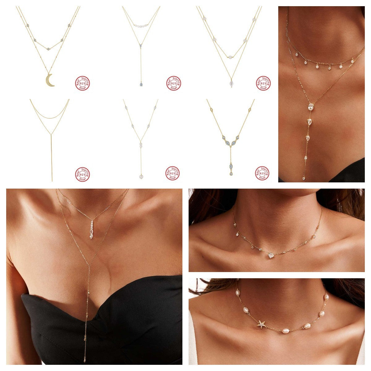 Wholesale gold over S925 necklaces hot sale!