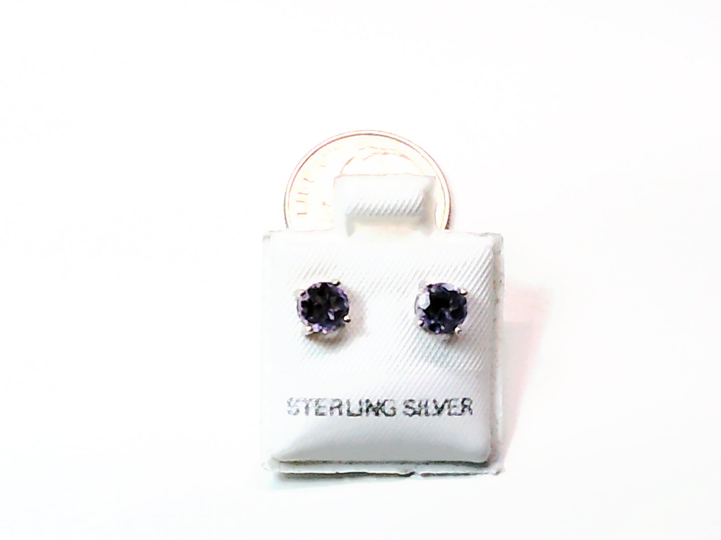 Birthstone genuine stones set in .925 silver stud earring