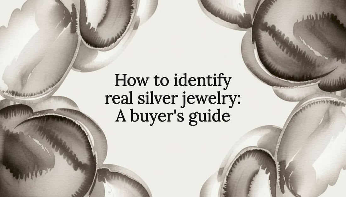 Watercolor ribbon title card frame for silver jewelry guide