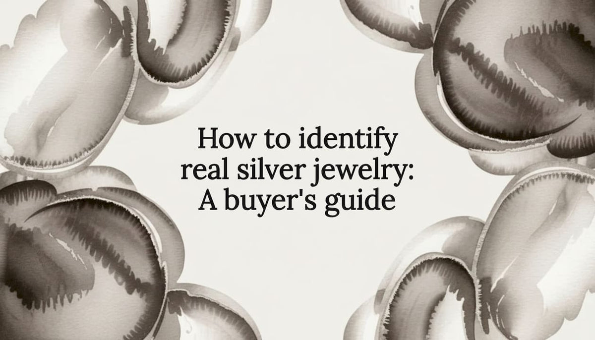 Watercolor ribbon title card frame for silver jewelry guide