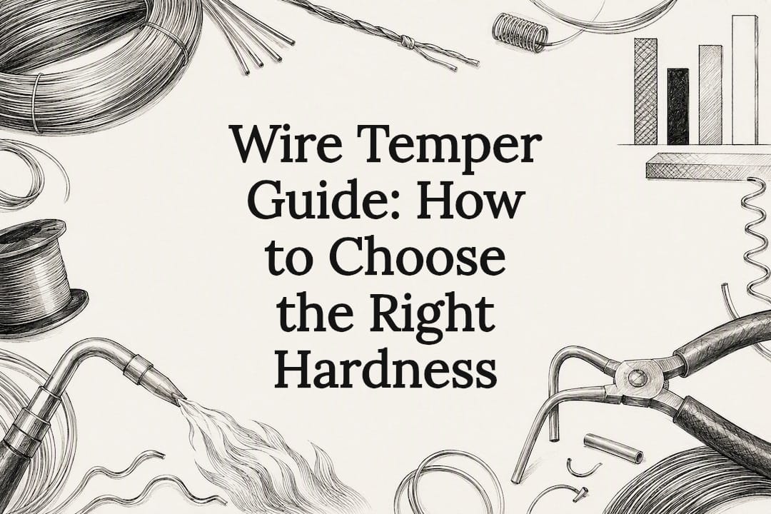 Decorative title card illustration for wire temper guide
