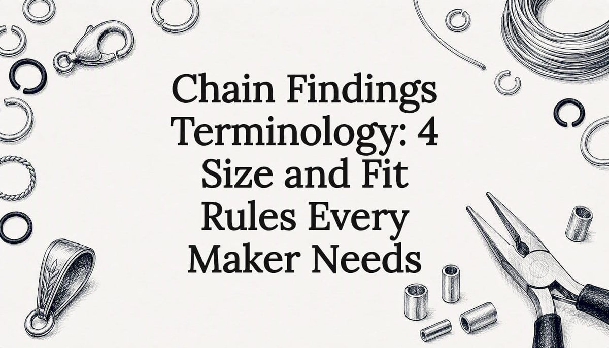 Decorative chain findings terminology title card