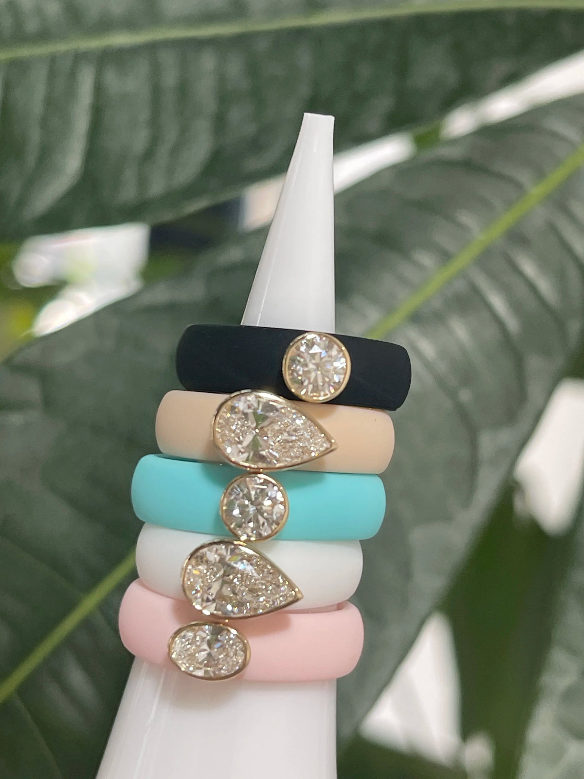 14k gold and diamond silicone rings