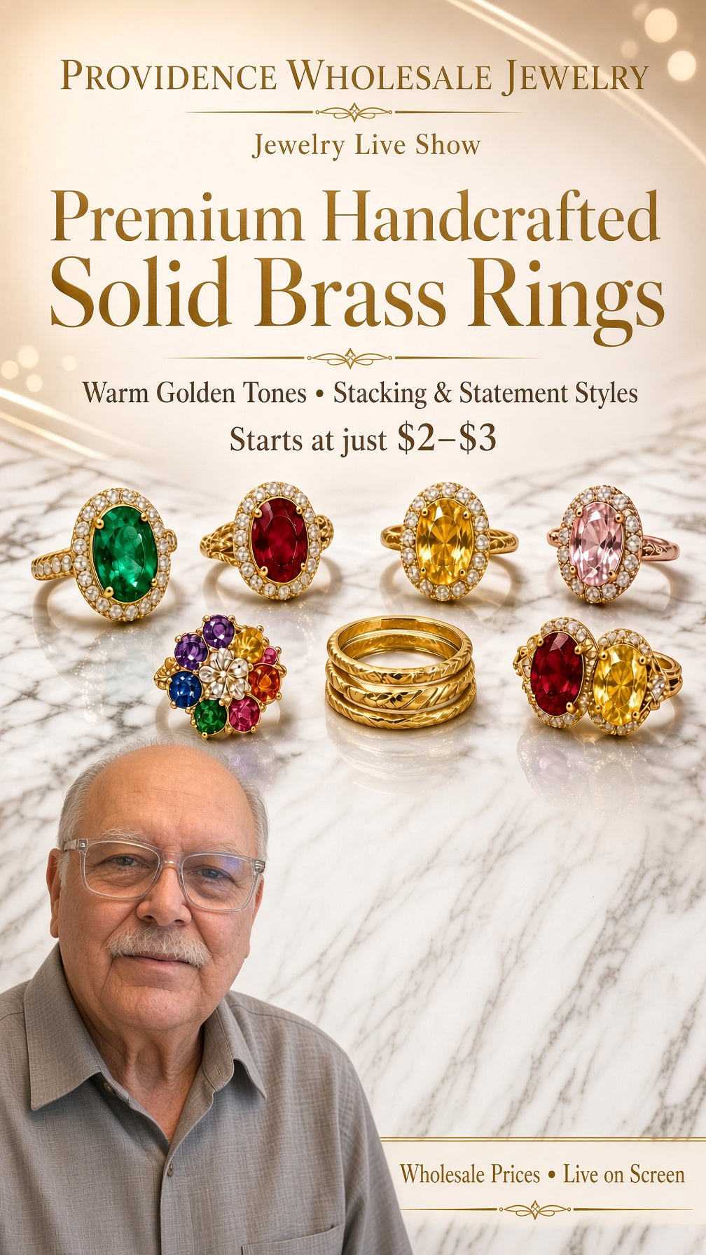 Premium Handcrafted Solid Brass Rings | Live on Whatnot from $2–$3